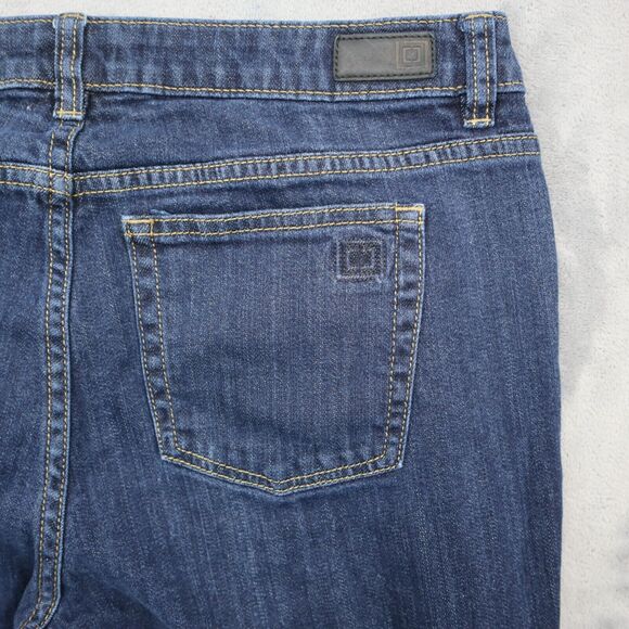Liz Claiborne Pants Womens 12 Blue Denim Flat Front Classic Fit Straight Jeans - Picture 16 of 16